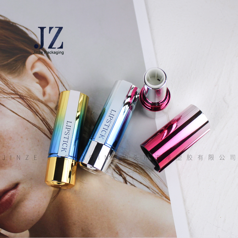 jinze gradient coating or transparent lid pen shape empty lipstick container