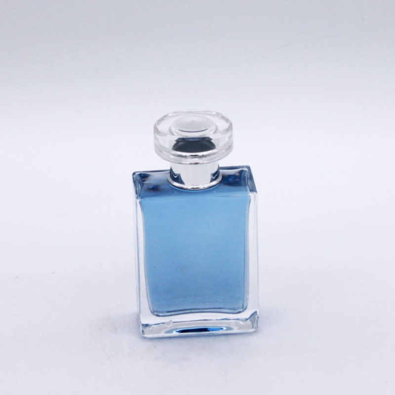luxury rectangle cosmetic container clear perfume bottle 100ml glass