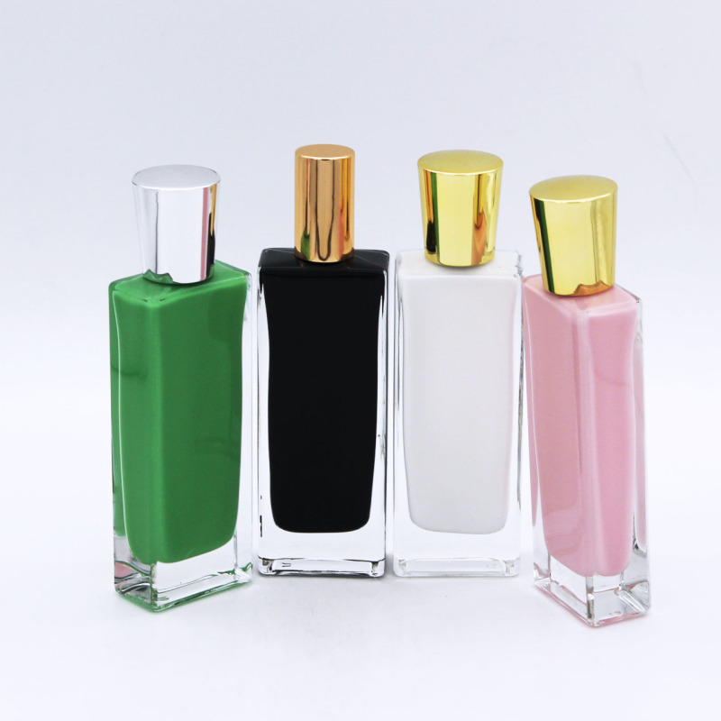 inner painting fancy women cosmetic 100ml glass empty bottle for perfumes