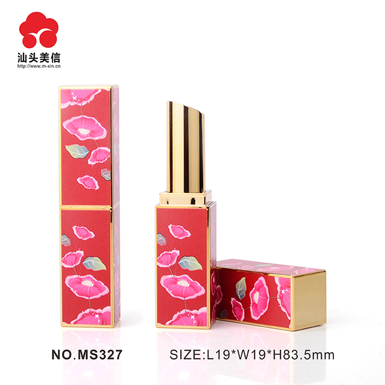 MX Customized China Style Empty Square Shaped Unique Plastic Cosmetic Lip Balm Tube  Lipstick tube Packaging