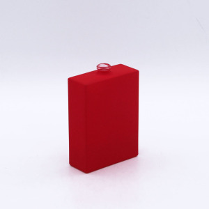 custom 100ml empty red color cosmetic luxury glass perfume square bottle