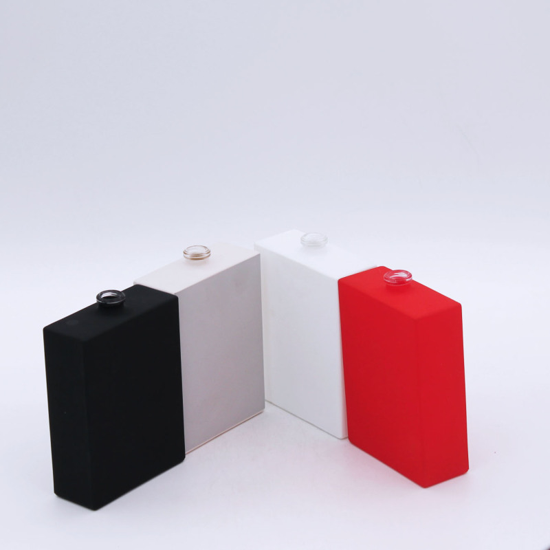 high quality new color luxury 100ml empty glass spray square perfume bottle