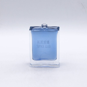 design printing logo empty clear 100ml cosmetic parfume bottle glass square