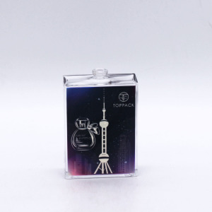 new design hot transfer printing high-end empty perfume glass square bottles