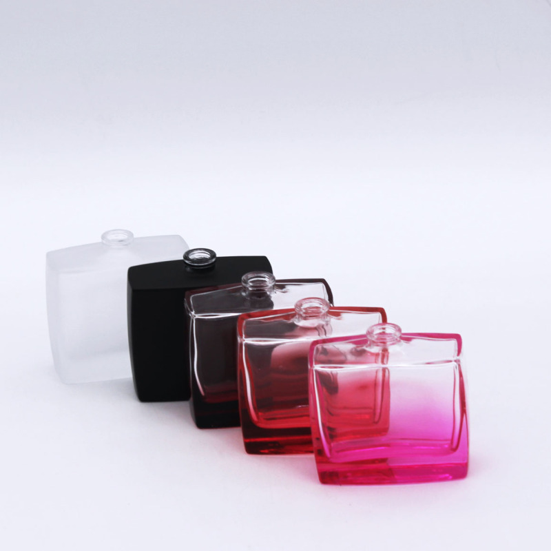 wholesale 50ml gradual coating perfume cosmetic rectangle clear glass bottle