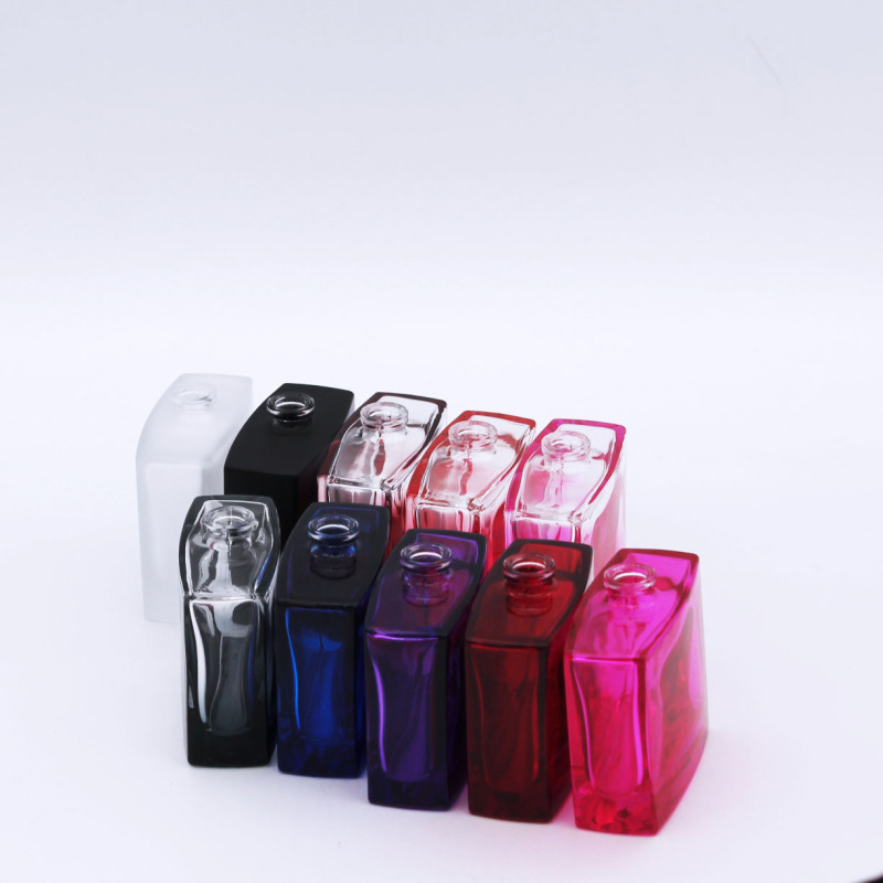 wholesale 50ml gradual coating perfume cosmetic rectangle clear glass bottle