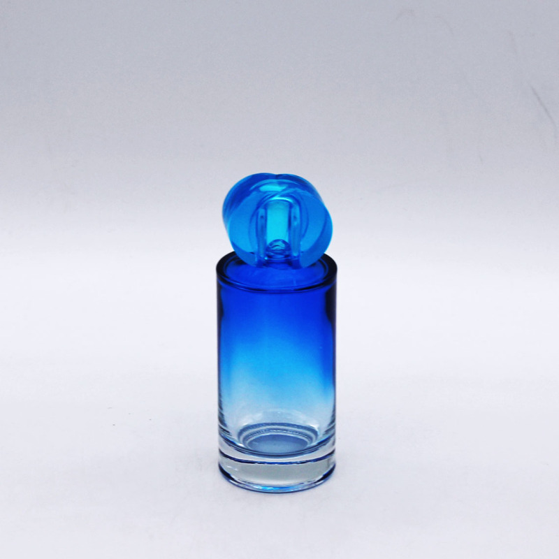 custom gradual coating blue perfume empty luxury cosmetic 100ml glass bottle