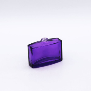 wholesale violet rectangle empty cosmetic packaging glass perfume bottle 50ml