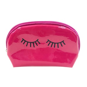Wholesale Cheap Price Promotional Customized Logo Prints Shell Shaped Cosmetic Bag Makeup Pouch Coin Purse With Printed Eyelash 