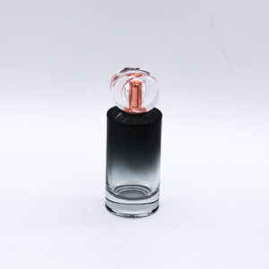 supplier cylinder empty black cosmetic cylinder glass bottle perfume 100ml