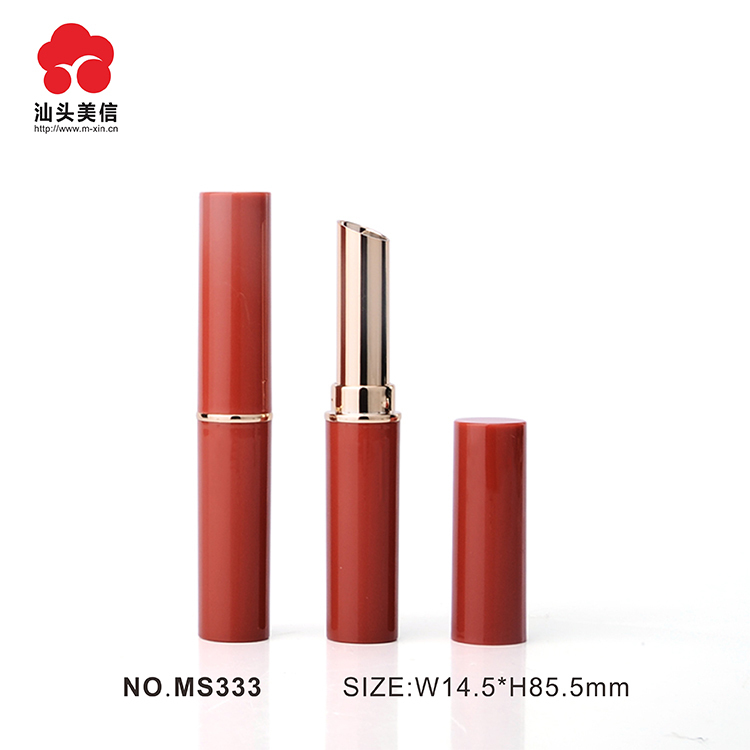 Customized cosmetic packaging Fashionable Luxury gold color Round Shaped Unique Plastic Cosmetic  Lipstick tube Packaging