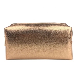 Best Selling Professional Custom Logo Small Cosmetic Pouch Luxury Gold PU Makeup Organiser Bag 