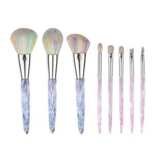 Best Price 8 Pcs Low Moq Eyeshadow Wholesale Crystal Rainbow Private Label Makeup Brush Set 