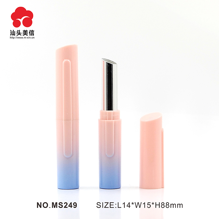 Customized cosmetic packaging Fashionable Luxury gold color Round Shaped Unique Plastic Cosmetic  Lipstick tube Packaging