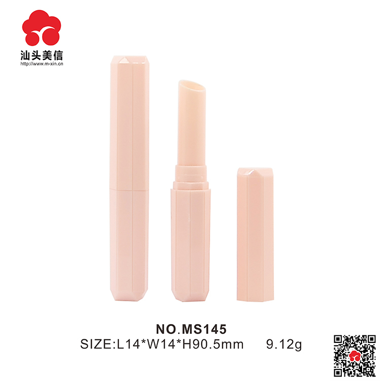 Factory Price Customized cosmetic packaging Slant design Unique Plastic Cosmetic Empty Lipstick tube Packaging