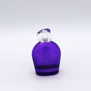 wholesale fancy purple cosmetics packaging glass bottle for perfume 100ml