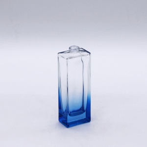 blue bottom rectangle luxury cosmetic clear glass 50ml perfume bottle wholesale