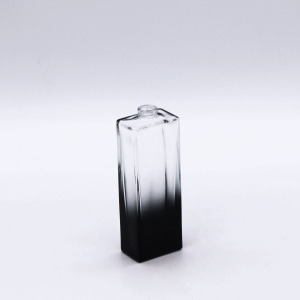 custom gradual coating black cosmetic rectangular 50ml empty glass perfume bottle