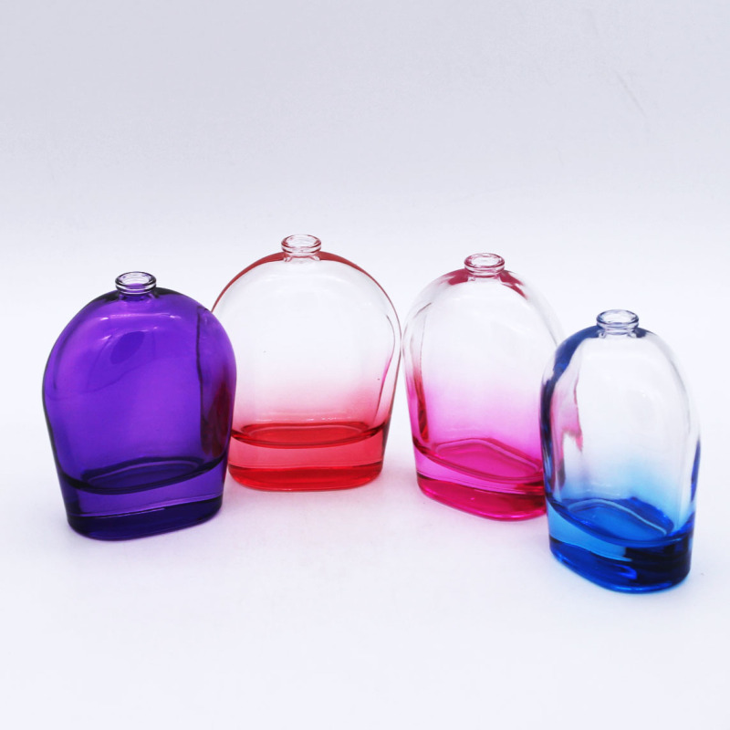 wholesale gradual coating bottom red cosmetic glass empty perfume bottles 100ml