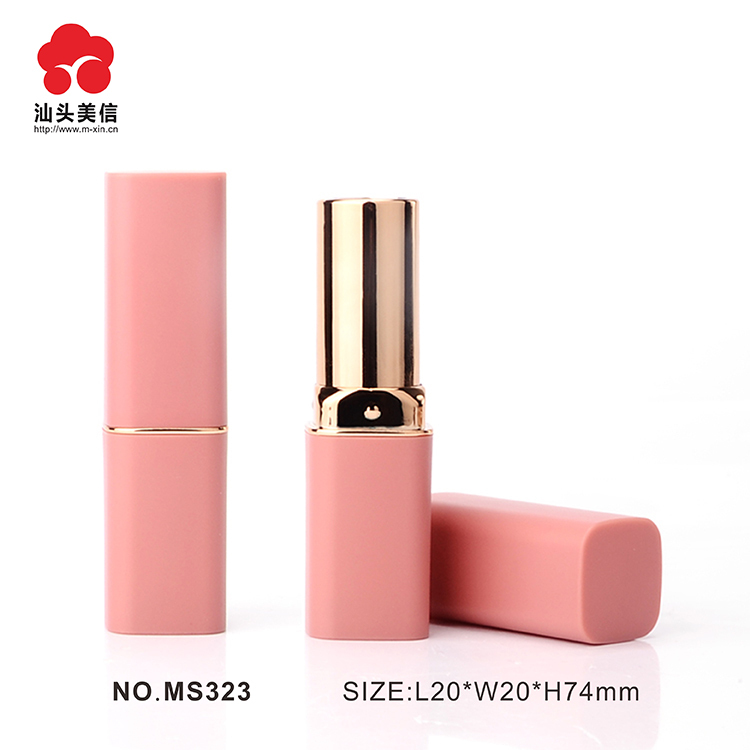MX Customized Fashionable Empty Square Shaped Unique Plastic Cosmetic Pushing UP  Lip Balm Tube Lipstick tube Packaging