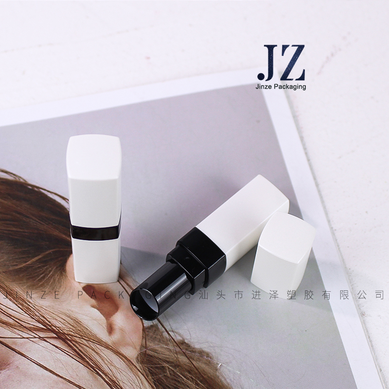 Jinze 11.1mm inner pearl white square lip balm container lipstick tube