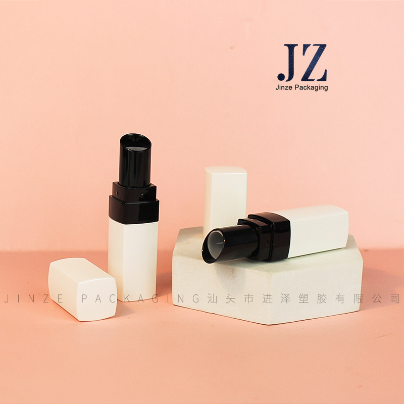 Jinze 11.1mm inner pearl white square lip balm container lipstick tube