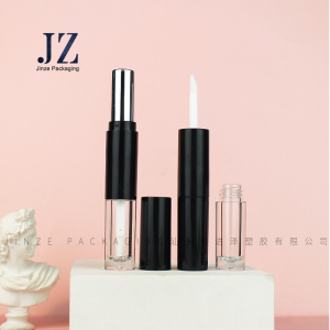 Jinze mini 2 in 1 empty round shape 1.5ml lip gloss tube with 1.5-2g capacity lipstick container