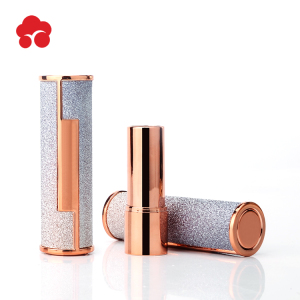 MeiXin Customized Fashionable Empty Round Shaped Unique Plastic Cosmetic Pushing UP  Lip Balm Tube  Lipstick tube Packaging