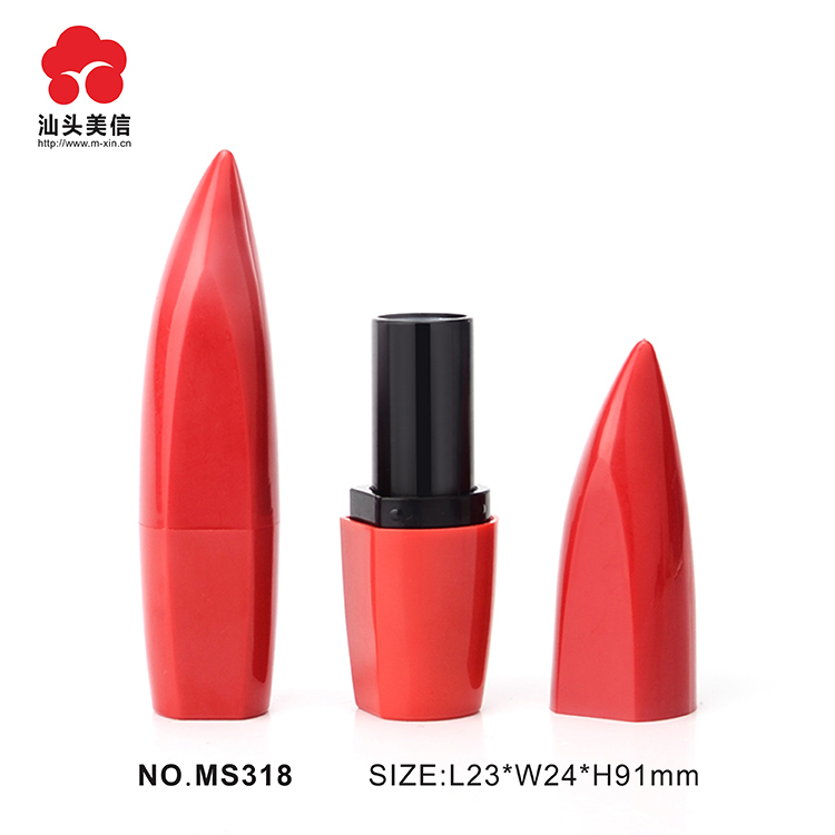 MeiXin Customized Fashionable Empty Round Shaped Unique Plastic Cosmetic Pushing UP  Lip Balm Tube  Lipstick tube Packaging