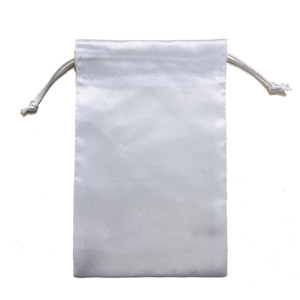Custom Cosmetic Skincare Gift Bag White Silk Drawstring Bag Cheap Price Promotional Bags