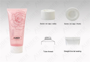 D45mm Semi-Clear Pink Cosmetics Tubes Plastic Tube
