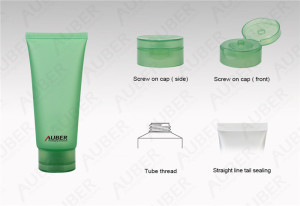 D45mm Green Translucent Cosmetic Plastic Tubes Packaging
