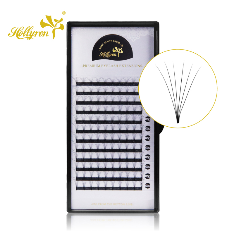 Wider pre-fanned eyelash extensions