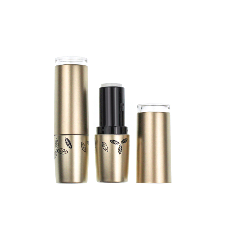 Jinze transparent top round shape gold color lip balm container lipstick tube