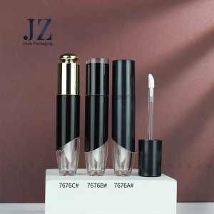 Jinze 6ml lip gloss tube 3 kinds of lid round shape lip gloss base container with wand