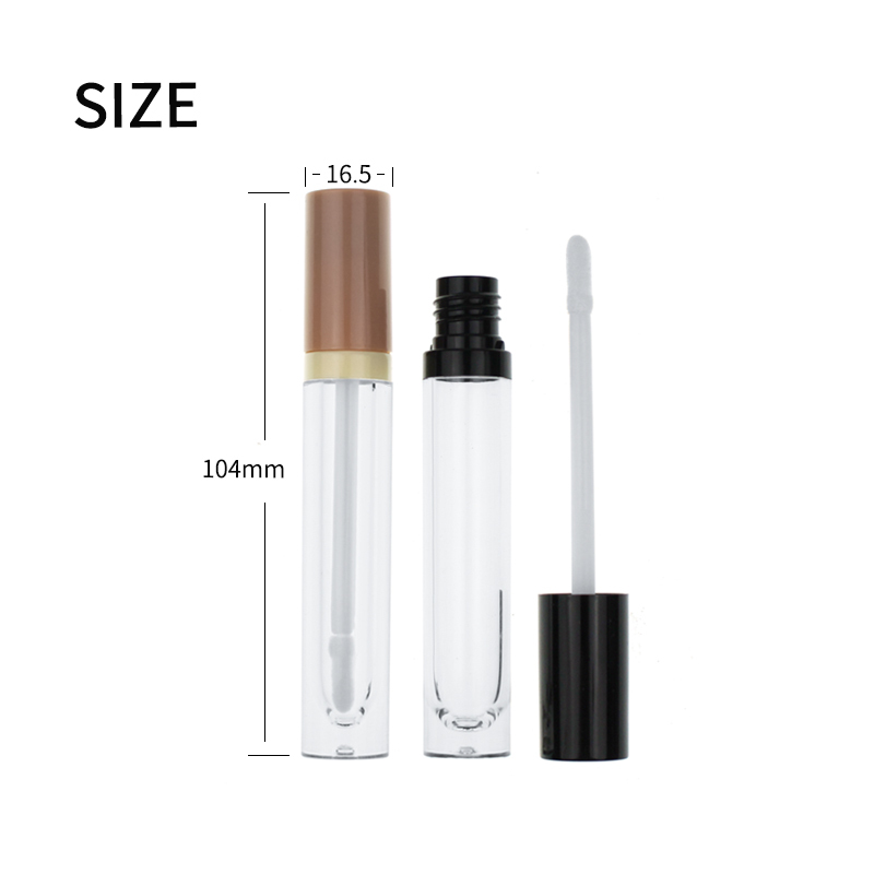 Jinze free sample round 6ml lip gloss packaging lip gloss tube with wand applicator