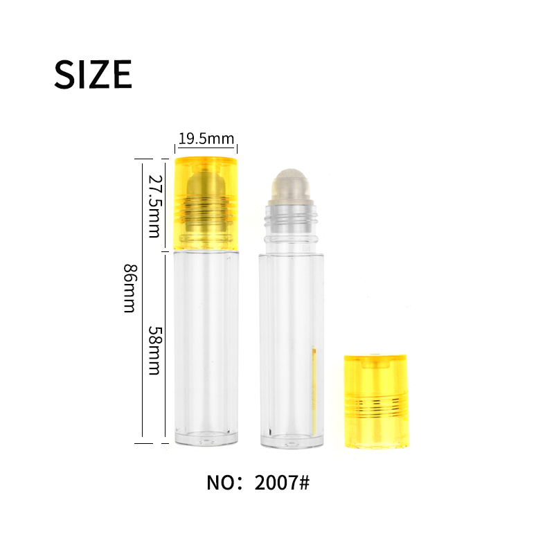 Jinze full transparent roll on tube perfume oil bottle eye essence roll on container 7ml