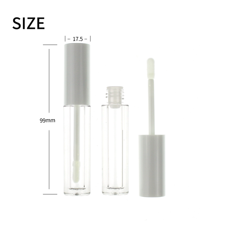 Jinze 2.5 ml mini capacity round lip gloss packaging empty cosmetic tube with silicone brush