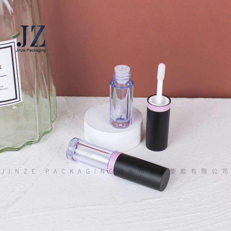 Jinze 2.5 ml frosted black lip gloss cosmetics packaging empty lip oil tube