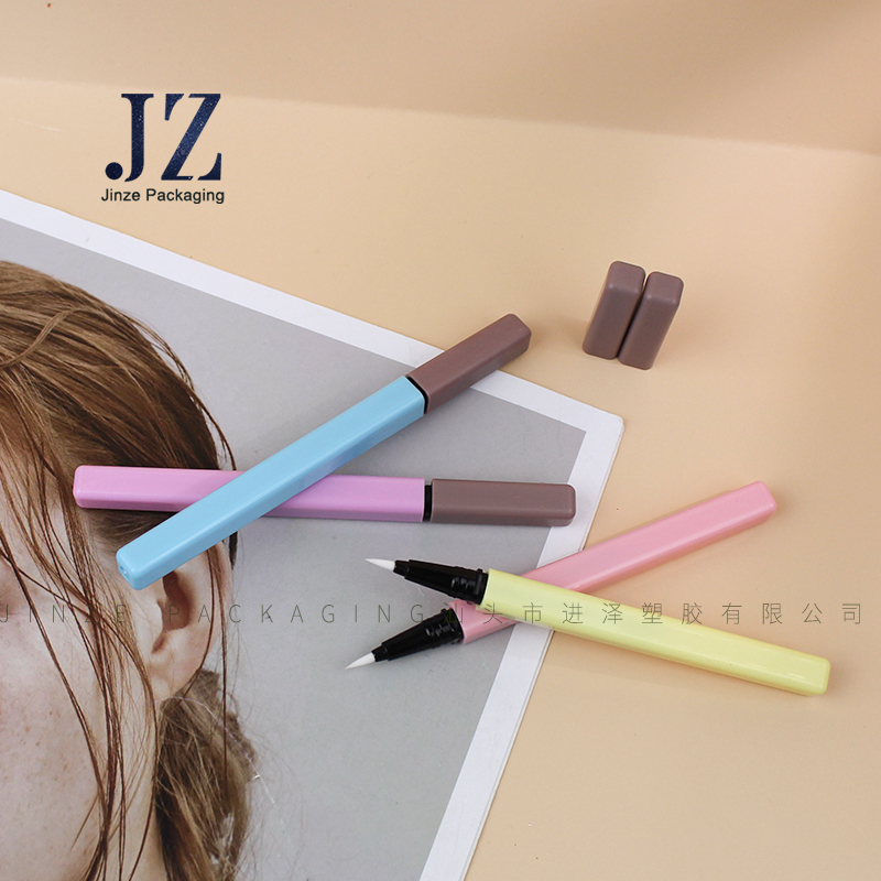 jinze long and thin square eyeliner tube custom color empty eyeliner pen 
