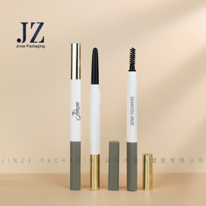 Jinze double-end eyebrow pencil without fills empty tube brow pencil packaging with brow brush
