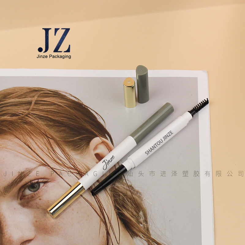 Jinze double-end eyebrow pencil without fills empty tube brow pencil packaging with brow brush