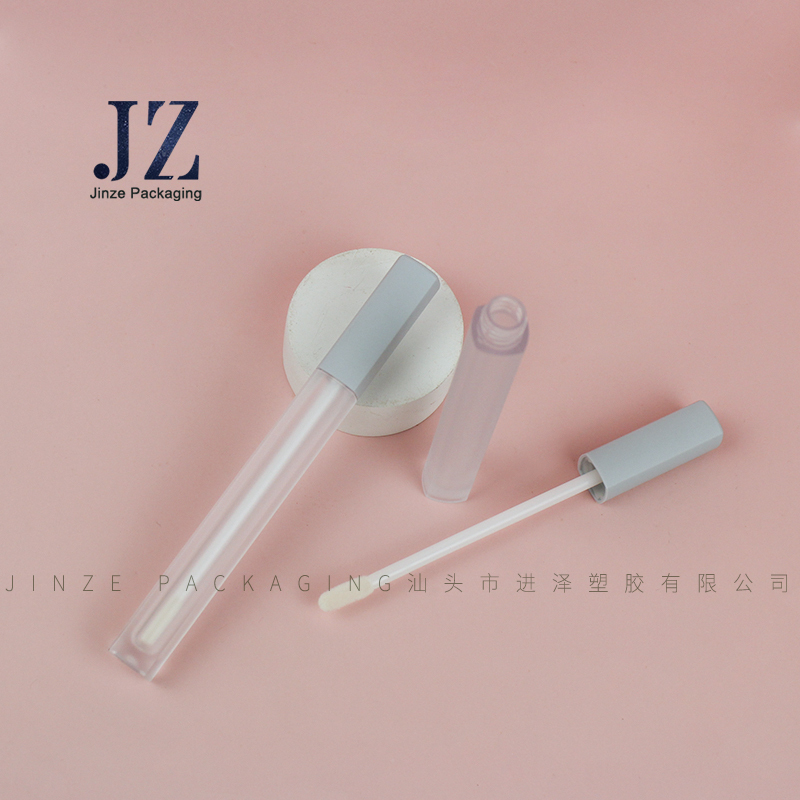 Jinze long and thin square elegant empty lip gloss tube 2ml mini capacity lip oil container