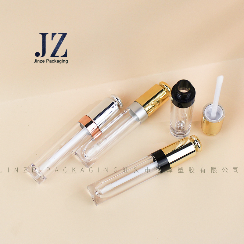 Jinze lip gloss containers tube 8ml round shape 4 kinds of bottles lip gloss packaging