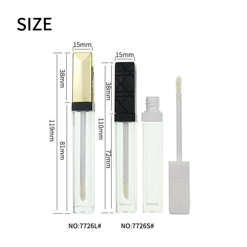 Jinze 5 and 6.5ml geometric figure lid with transparent bottle transparent lip gloss tube container set 