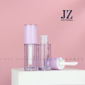 Jinze transparent outside round shape 2ml cute mini lip gloss tube liquid highlight empty packaging