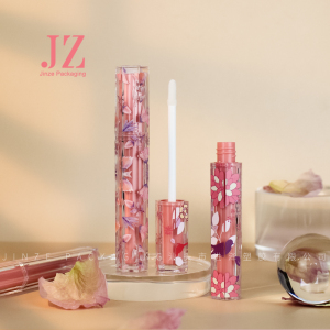 Jinze hexagonal lip gloss tube 2.5ml transparent outside lip gloss container with 3D printing