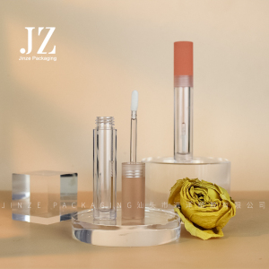 Jinze 1.5 or 3 ml empty PETG clear lip glaze tube cylinder lip gloss container round full transparent lip gloss tube 
