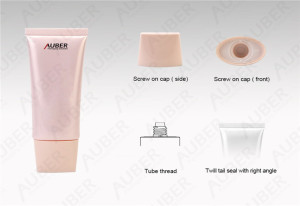 D35mm Oval Pearl Pink BB Cream Plastic Tubes Container For Shampoo