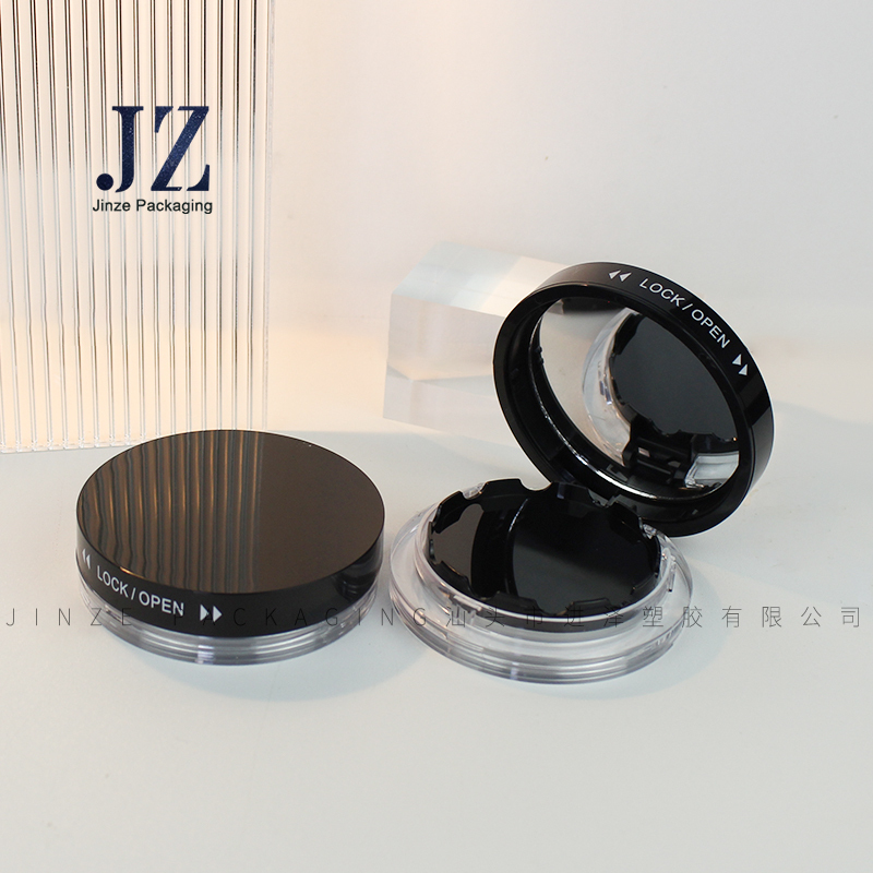 Jinze special design rotating card buckle compact powder case round lock cosmetic powder container
